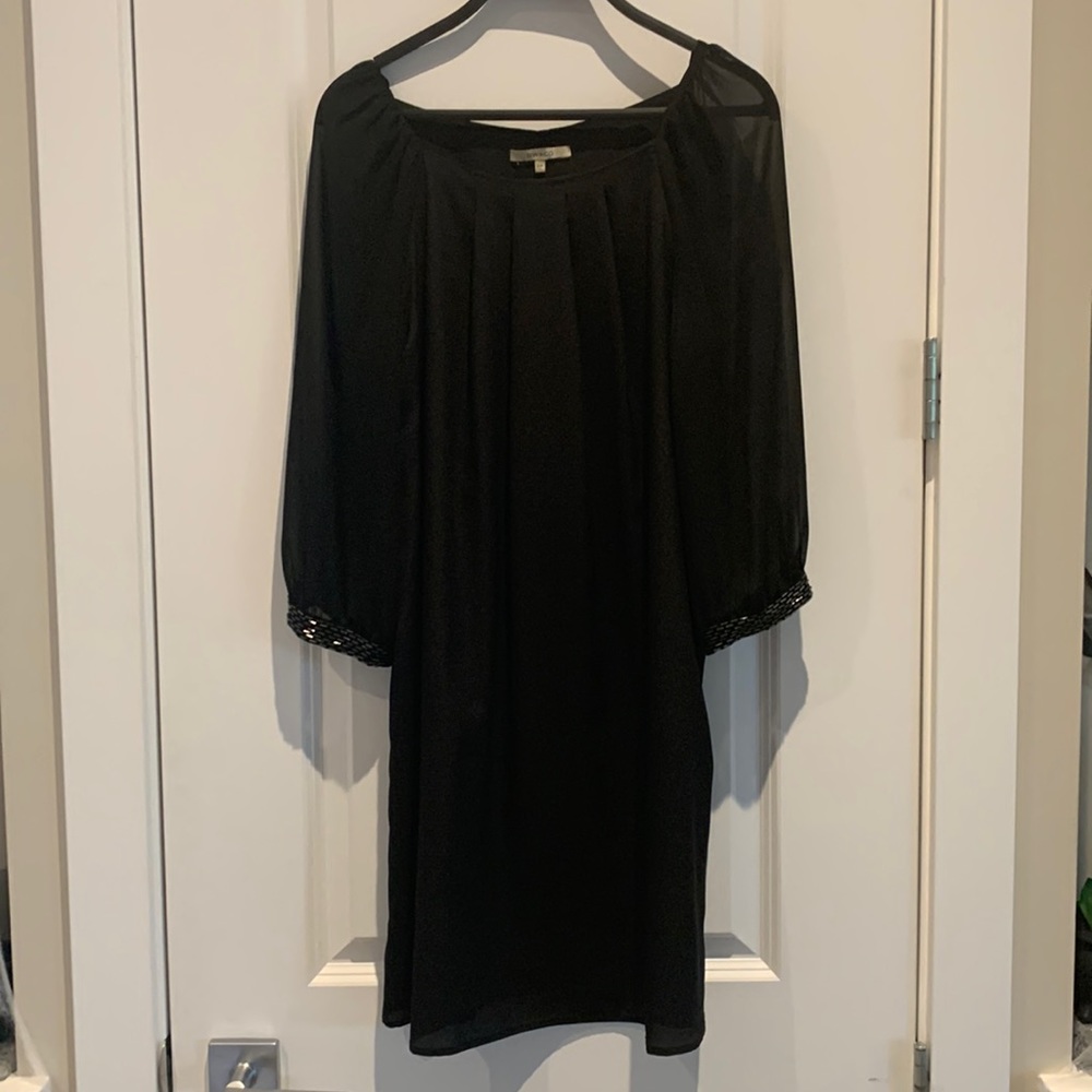 Black dress with sheer sleeves